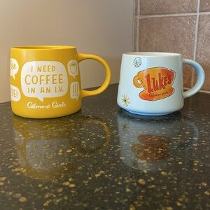 Gilmore Girls Coffee Mug Set - Yellow and Blue 16 and 12 Oz capacity